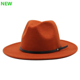 Simple Women Men Wool Vintage Gangster Trilby Felt Fedora Hat With Wide Brim Gentleman Elegant Lady Winter Autumn Jazz Caps aidase-shop