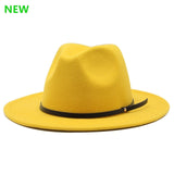 Simple Women Men Wool Vintage Gangster Trilby Felt Fedora Hat With Wide Brim Gentleman Elegant Lady Winter Autumn Jazz Caps aidase-shop