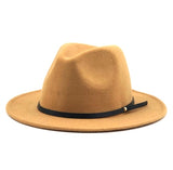 Simple Women Men Wool Vintage Gangster Trilby Felt Fedora Hat With Wide Brim Gentleman Elegant Lady Winter Autumn Jazz Caps aidase-shop