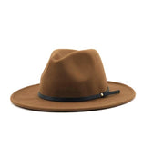 Simple Women Men Wool Vintage Gangster Trilby Felt Fedora Hat With Wide Brim Gentleman Elegant Lady Winter Autumn Jazz Caps aidase-shop