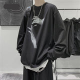 Fall Long Sleeve T-Shirt Fashion Loose Ulzzang Print Tops Hip Hop Oversized T Shirts Men Clothing Korean Style Clothes aidase-shop