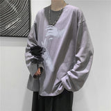 Fall Long Sleeve T-Shirt Fashion Loose Ulzzang Print Tops Hip Hop Oversized T Shirts Men Clothing Korean Style Clothes aidase-shop