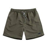 Men Casual Breathable Quick Dry Pants Pockets Beach Solid Color Sport Shorts Polyester Hand Wash Regular with Pockets Breathable aidase-shop