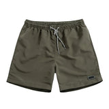 Men Casual Breathable Quick Dry Pants Pockets Beach Solid Color Sport Shorts Polyester Hand Wash Regular with Pockets Breathable aidase-shop