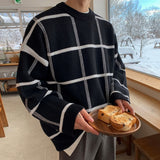 Aidase /men's wear plaid sweater 2022 autumn witner new Korean style loose pullover knitted tide tops all-mtch cintage 9Y3248 aidase-shop