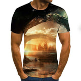 Aidase 2022 starry sky 3D printed T-shirt men's summer casual men's T-shirt fun T-shirt streetwear men's and women's tops aidase-shop