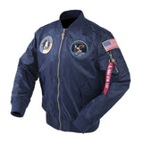 Aidase Autumn Apollo Thin 100th SPACE SHUTTLE MISSION MA1 Bomber Hiphop US Air Force Pilot Flight Korean College Jacket For Men aidase-shop