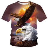 New T-shirt Flame T-shirt Men Phoenix Eagle Graphic T-shirt Printing Harajuku Funny T-shirt Animal T-shirt Casual Lively T-shirt aidase-shop
