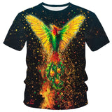 New T-shirt Flame T-shirt Men Phoenix Eagle Graphic T-shirt Printing Harajuku Funny T-shirt Animal T-shirt Casual Lively T-shirt aidase-shop
