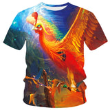 New T-shirt Flame T-shirt Men Phoenix Eagle Graphic T-shirt Printing Harajuku Funny T-shirt Animal T-shirt Casual Lively T-shirt aidase-shop