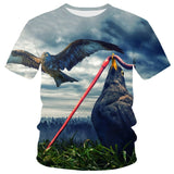 New T-shirt Flame T-shirt Men Phoenix Eagle Graphic T-shirt Printing Harajuku Funny T-shirt Animal T-shirt Casual Lively T-shirt aidase-shop