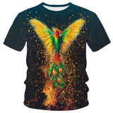 New T-shirt Flame T-shirt Men Phoenix Eagle Graphic T-shirt Printing Harajuku Funny T-shirt Animal T-shirt Casual Lively T-shirt aidase-shop