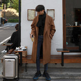 Aidase autumn winter high quality woolen coat men's mid length Korean fashion mens loose single button loose tweed clothes 9Y4509 aidase-shop