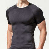 Mens Quick Dry Fitness Printed Tees Outdoor SPORT Running Climbing Short Sleeves Shirt Tights Bodybuilding Tops aidase-shop