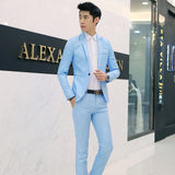Aidase Mens Suits Groom Tuxedos Slim British Student Business Leisure Youth Fashion Two Pieces Suit Best Man Suits (Jacket+Pant) 2021 aidase-shop