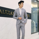 Aidase Mens Suits Groom Tuxedos Slim British Student Business Leisure Youth Fashion Two Pieces Suit Best Man Suits (Jacket+Pant) 2021 aidase-shop