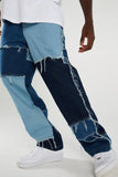 Aidase Men Casual Straight Tassel Patchwork Jeans Trousers Male Fashion Streetwear Loose Hip Hop Denim Full Length Pants aidase-shop