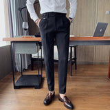 Aidase High Quality British Style Business Casual Slim Fit Men Dress Pants Solid All Match Formal Wear Office Trousers Gentlemen 36-29 aidase-shop