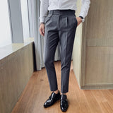 Aidase High Quality British Style Business Casual Slim Fit Men Dress Pants Solid All Match Formal Wear Office Trousers Gentlemen 36-29 aidase-shop