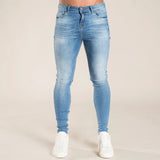 Men Pencil Jeans  Solid Color Straight Classic Denim Trousers Casual Daily For Office Parties Male Slim Fit Cowboy Pants aidase-shop