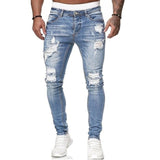 Men Pencil Jeans  Solid Color Straight Classic Denim Trousers Casual Daily For Office Parties Male Slim Fit Cowboy Pants aidase-shop