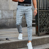 Aidase 2022 Spring Fashion Plaid Printed Pencil Pants For Mens Vintage Mid Waist Button Trouser Male Summer Casual Long Pant Streetwear aidase-shop