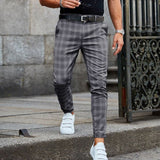 Aidase 2022 Spring Fashion Plaid Printed Pencil Pants For Mens Vintage Mid Waist Button Trouser Male Summer Casual Long Pant Streetwear aidase-shop