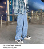 Aidase S-5XL Plus Size Men Wide Leg Jeans Mens 2021 Autumn Spring Hip Hop Streetwear New Loose Straight Baggy Denim Pants Male Brand aidase-shop