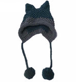 Aidase Cute Fox Ears Beanie Winter Warm 100% Handmade Knit Hat aidase-shop