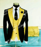 SZMANLIZI Mens Wedding Suits 2021 Italian Design Custom Made Black Smoking Tuxedo Jacket 3 Piece Groom Terno Suits For Men aidase-shop