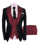 SZMANLIZI Mens Wedding Suits 2021 Italian Design Custom Made Black Smoking Tuxedo Jacket 3 Piece Groom Terno Suits For Men aidase-shop