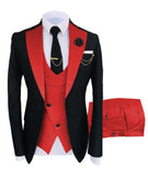 SZMANLIZI Mens Wedding Suits 2021 Italian Design Custom Made Black Smoking Tuxedo Jacket 3 Piece Groom Terno Suits For Men aidase-shop