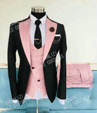 SZMANLIZI Mens Wedding Suits 2021 Italian Design Custom Made Black Smoking Tuxedo Jacket 3 Piece Groom Terno Suits For Men aidase-shop