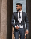 SZMANLIZI Mens Wedding Suits 2021 Italian Design Custom Made Black Smoking Tuxedo Jacket 3 Piece Groom Terno Suits For Men aidase-shop