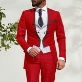 SZMANLIZI Mens Wedding Suits 2021 Italian Design Custom Made Black Smoking Tuxedo Jacket 3 Piece Groom Terno Suits For Men aidase-shop