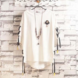Aidase super Fire Ribbon Hooded Hip Hop Short Sleeve Hip Hop Fashion T-shirt Men's Fake Two-piece Street Bf Loose Five Sleeve T-shirt aidase-shop