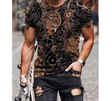 Summer New Fashion 3D Print Tops Streetwear Mens T-shirt Masculinas Casual Pullovers Plus Size 4xl 5xl Men Tees Clothing aidase-shop