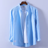 Aidase 2022 Men Spring Summer Cotton Linen Shirt Slim Square Collar Comfortable Undershirt Male Plus Size aidase-shop