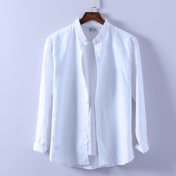 Aidase Men Spring Summer Cotton Linen Shirt Slim Square Collar Comfort ...