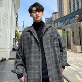 Aidase 2021 New Fashion Men Plaid Shirt Casual Loose Wool Jacket Coat Men Long Sleeve Shirt Mens Clothing Streetwear aidase-shop