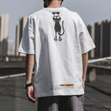Summer Print T-shirt Men Half Sleeve Tee Shirt Fashion Brand Fashion Streetwear Loose Japan Style Oversize Top Men 2020 aidase-shop