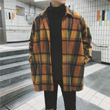 Aidase Simple Retro Check Jacket Tide Boy Japanese Street Autumn And Winter Wild Plaid Jacket Thick Shirt aidase-shop