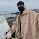 Aidase Simple Retro Check Jacket Tide Boy Japanese Street Autumn And Winter Wild Plaid Jacket Thick Shirt aidase-shop