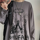 Aidase Men Long Sleeve T-shirts Autumn Print Gothic Vintage Ulzzang Cozy High Street Streetwear 5XL Baggy Korean Trendy Harajuku BF New aidase-shop