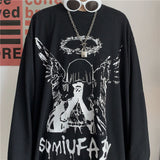 Aidase Men Long Sleeve T-shirts Autumn Print Gothic Vintage Ulzzang Cozy High Street Streetwear 5XL Baggy Korean Trendy Harajuku BF New aidase-shop
