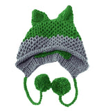 Aidase Cute Fox Ears Beanie Winter Warm 100% Handmade Knit Hat aidase-shop