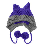 Aidase Cute Fox Ears Beanie Winter Warm 100% Handmade Knit Hat aidase-shop