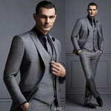 Aidase New Grey Mens Suit Groom Suit Cheap Formal Man Suits for Wedding Best Men Slim Fit Groom Tuxedos for Man(Jacket+Vest+Pants)terno aidase-shop