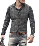 Aidase mens suit vests men brown black waistcoat vest man plaid steampunk jacket striped tweed v-neck slim fit gilet wedding clothing aidase-shop