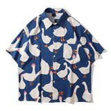 Aidase Dark Icon Oversize Men's Tropical Hawaiian Shirt Printed Shirt Short Sleeve Chest Pocket Casual Fit Vintage Shirts aidase-shop
